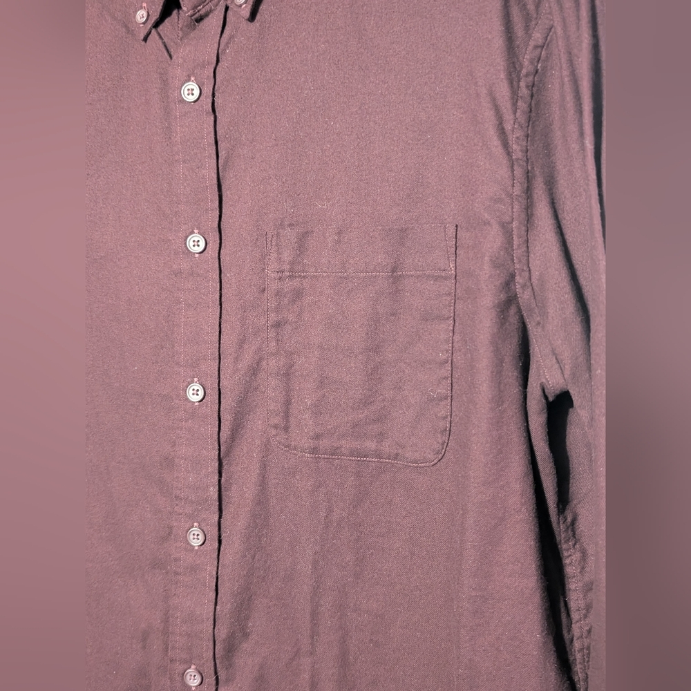 🌷Club Monaco Men's Maroon Slim Fit Long Sleeve Button-Down Shirt, L 100% Cotton - Picture 4 of 9